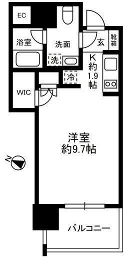 THE ROPPONGI TOKYO SUPERIOR RESIDEN(1K/10階)の間取り写真