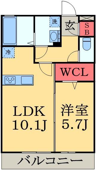 エクセルトーワⅡ(1LDK/1階)の間取り写真