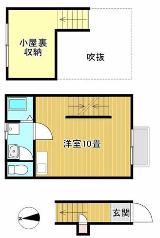 パークガーデン海塚(ワンルーム/2階)の間取り写真
