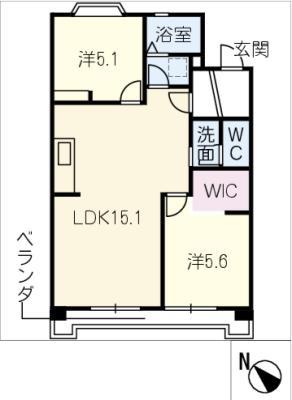 坂野マンション(2LDK/3階)の間取り写真