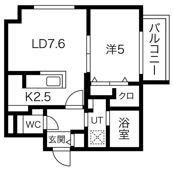 ブランシャール円山公園(1LDK/3階)の間取り写真