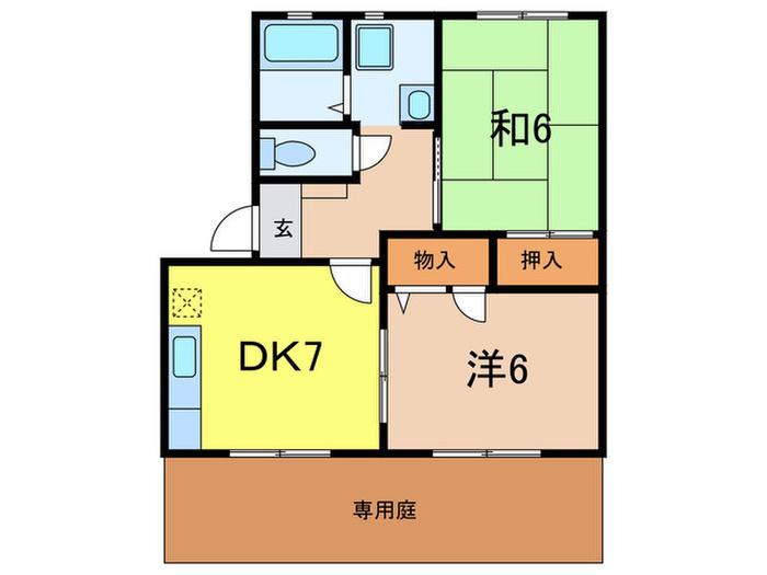 エントピア(2DK/1階)の間取り写真