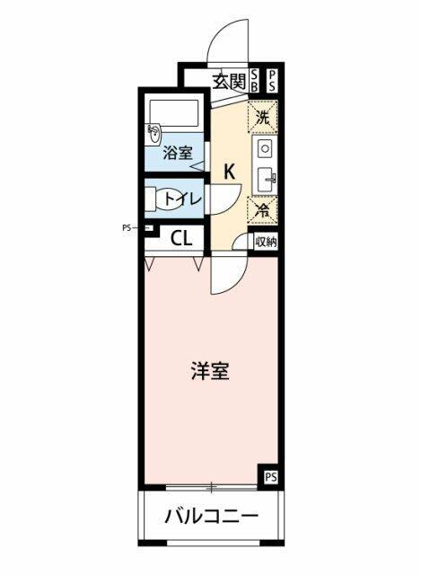 ロアール早稲田(1K/1階)の間取り写真