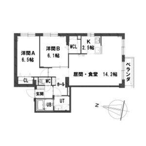 ウィンディ・ウィローズN15(2LDK/3階)の間取り写真