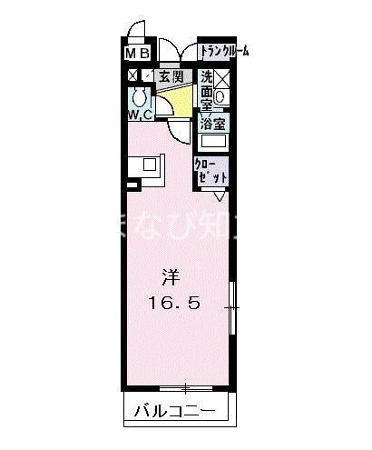 BELLE・RISE(ワンルーム/2階)の間取り写真