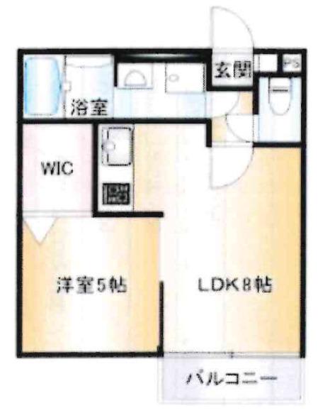 ALEGRIA姫島(1LDK/2階)の間取り写真