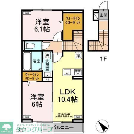 グレイス ヴェリテ(2LDK/2階)の間取り写真