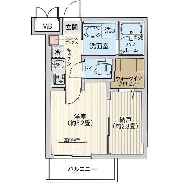 ワコーレヴィータ六甲ステージア(1DK/1階)の間取り写真
