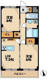 エクセル八雲台(2DK/2階)の間取り写真