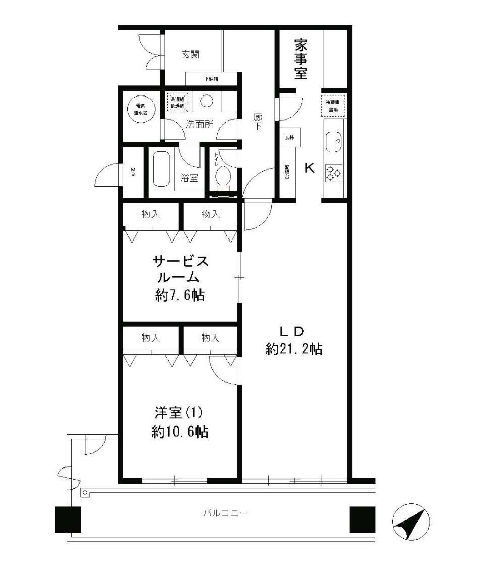 西新橋アルファレジデンス(2LDK/16階)の間取り写真