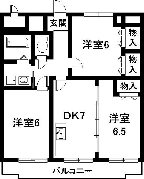 コンフォール小幡緑地(3DK/1階)の間取り写真
