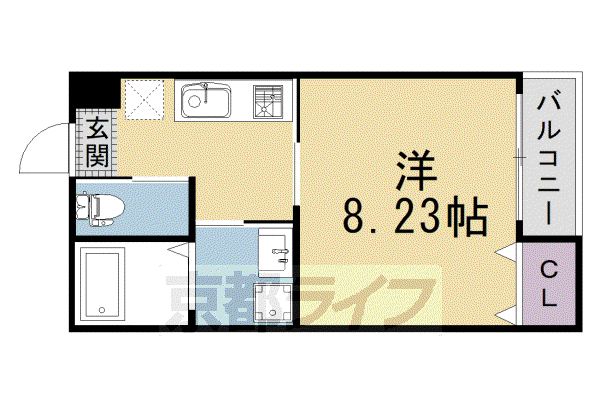 MESA VERDE 京都北大路II(1K/1階)の間取り写真