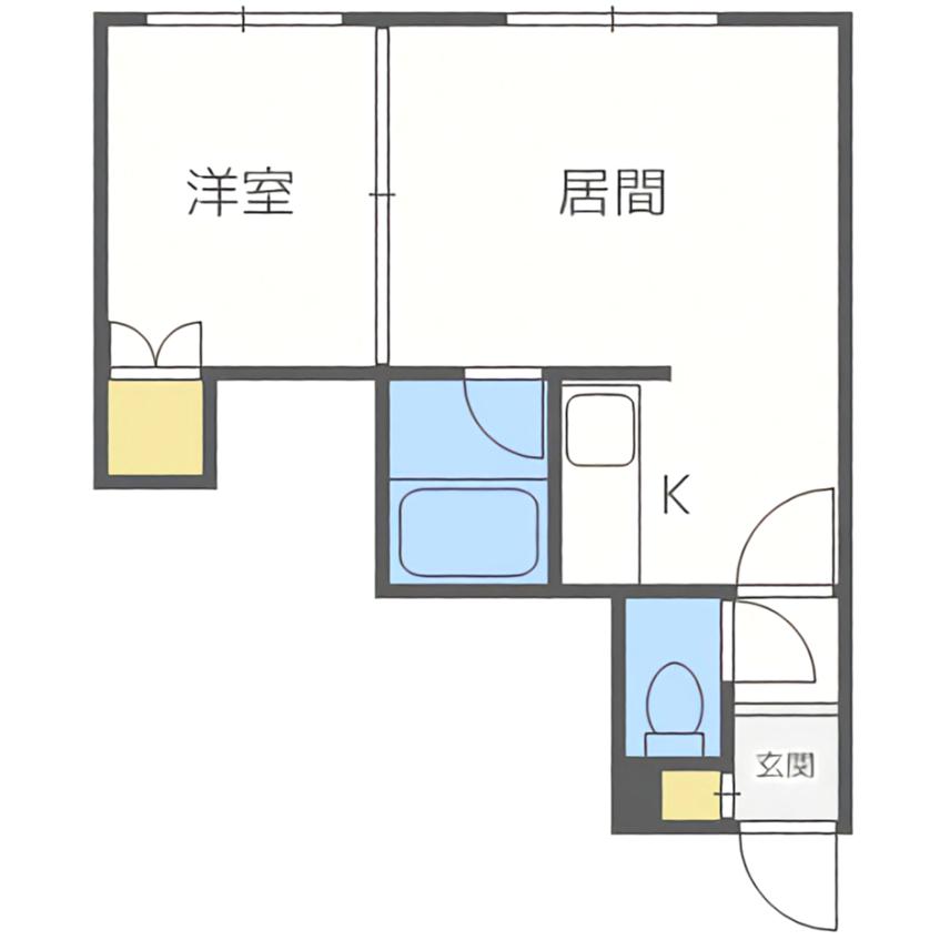 アーバンコート菊水II(1DK/2階)の間取り写真