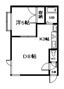 シャトレーヌ(1LDK/1階)の間取り写真