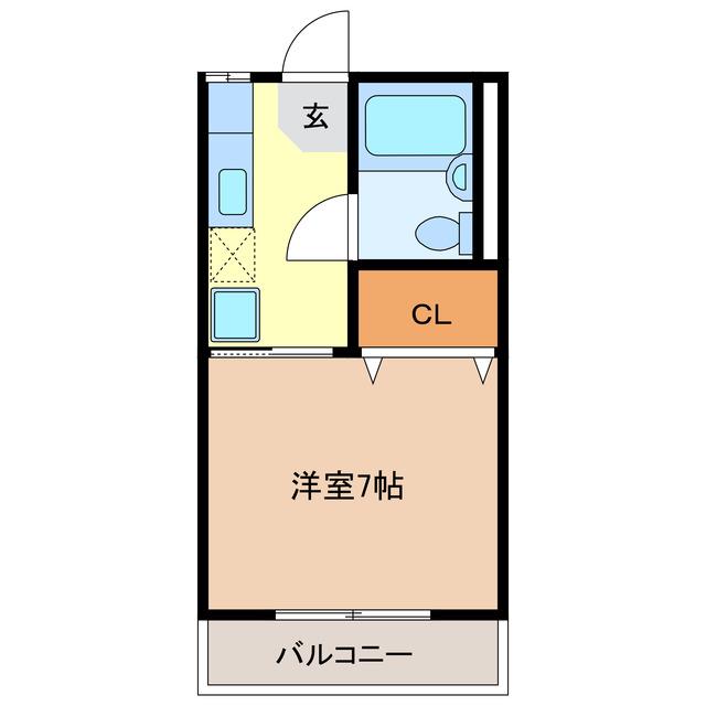 タウニィエリート(1K/2階)の間取り写真