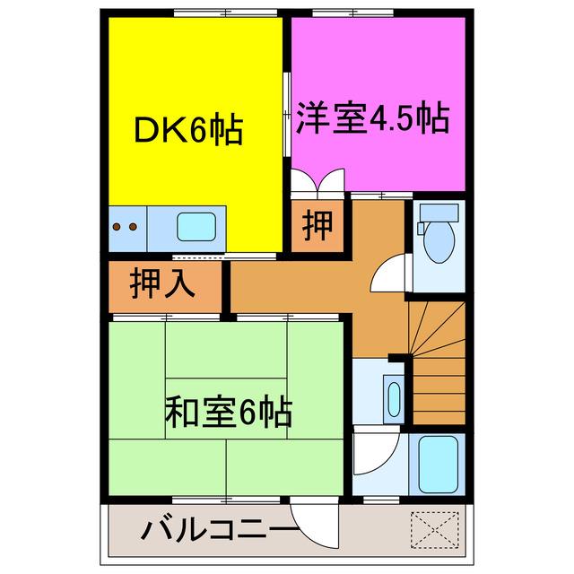 いこいの館(2DK/2階)の間取り写真