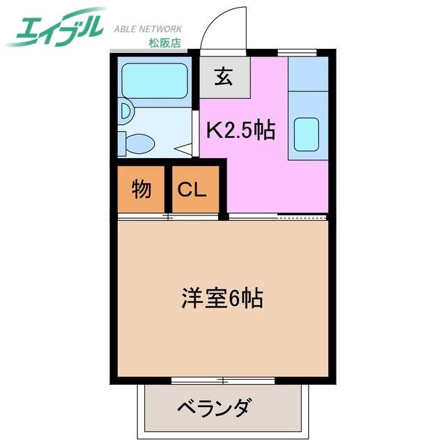 ハイツユートピア(1K/2階)の間取り写真