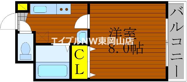 ベルメゾン山田I号館(1K/1階)の間取り写真