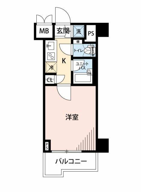 ルーブル大森九番館(1K/2階)の間取り写真
