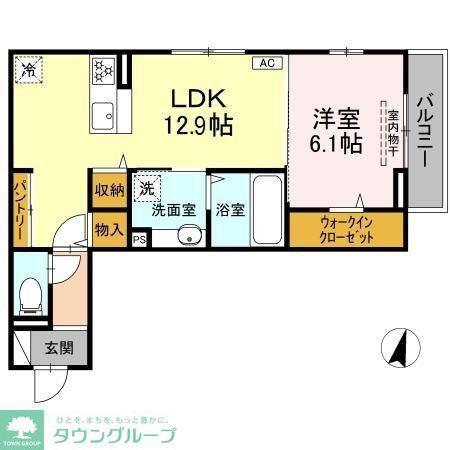 パルボヌール(1LDK/2階)の間取り写真