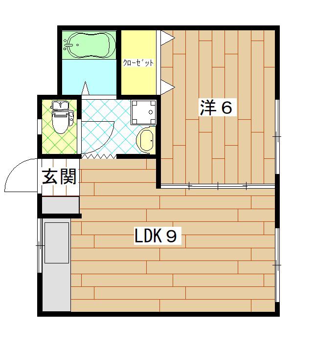 アーバンハウスモトハシA(1LDK/1階)の間取り写真
