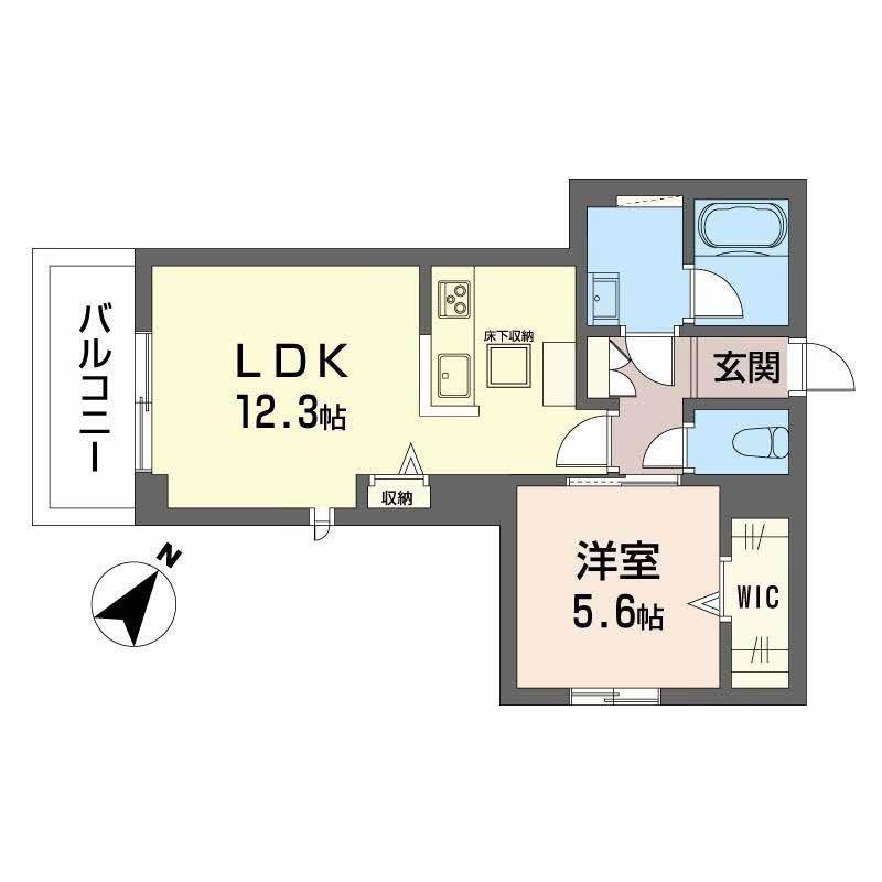 エターナ(1LDK/1階)の間取り写真