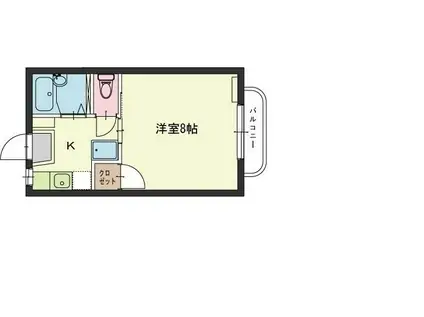ジュピターA棟B棟 1階(1K/1階)の間取り写真