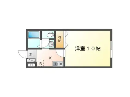 プラセル栄町(1K/1階)の間取り写真