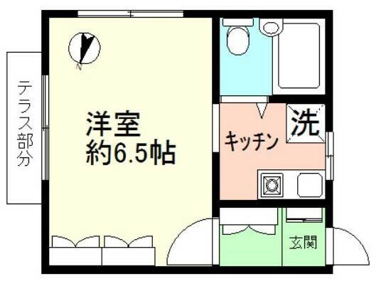 サンフラット幡ヶ谷(1K/1階)の間取り写真
