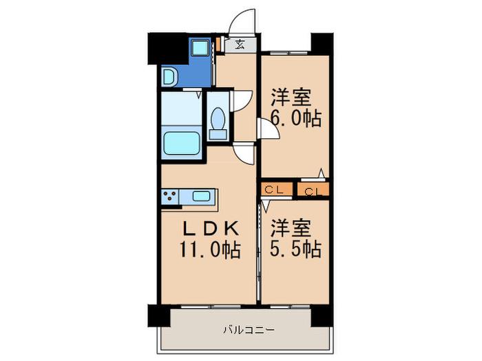 Jパラッツォ(2LDK/3階)の間取り写真