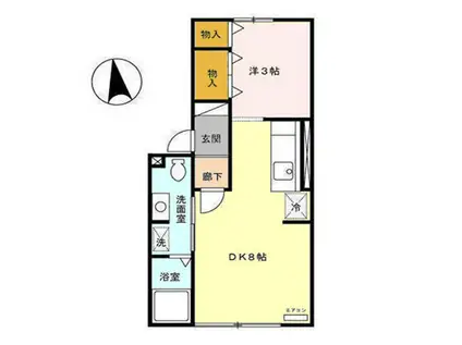 サンセール桂(ワンルーム/1階)の間取り写真