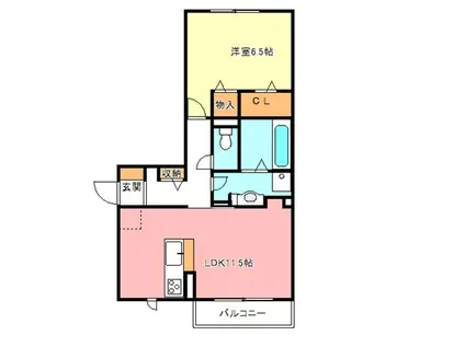 モアサンハイム(1LDK/2階)の間取り写真