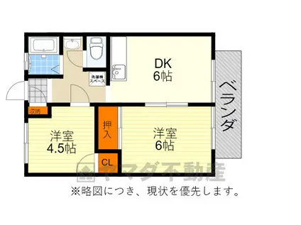 トーカイハイツ(2DK/1階)の間取り写真