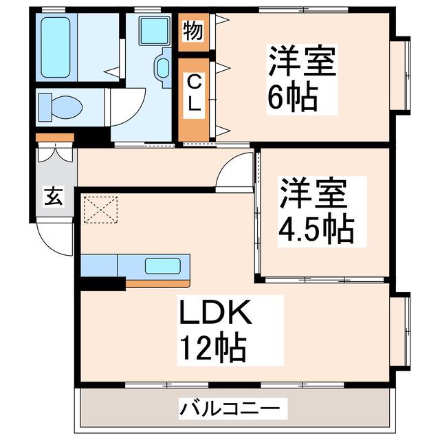 アクアハイツ(2LDK/3階)の間取り写真