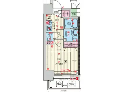 ファーストフィオーレ九条III(1K/3階)の間取り写真