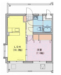 M10.牟田町II(1LDK/3階)の間取り写真