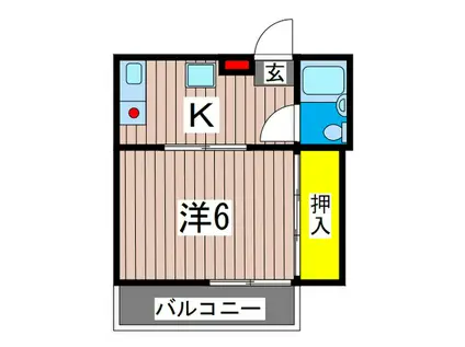 エクセレントハイムタカトリ(1K/2階)の間取り写真