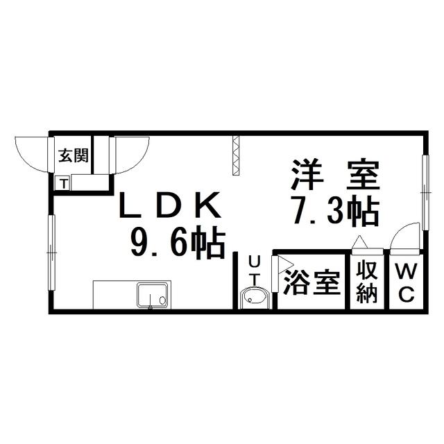 アートライフ白糠B(1LDK/2階)の間取り写真