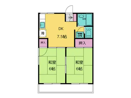 カーサヤマト(2DK/1階)の間取り写真
