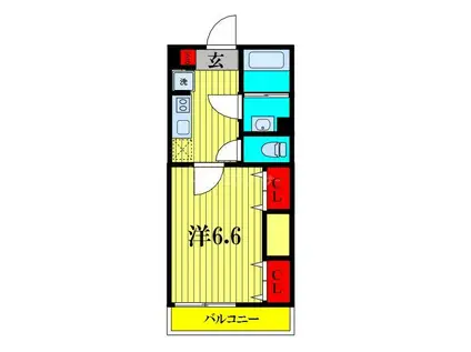 マリンパレス津田沼(1K/1階)の間取り写真