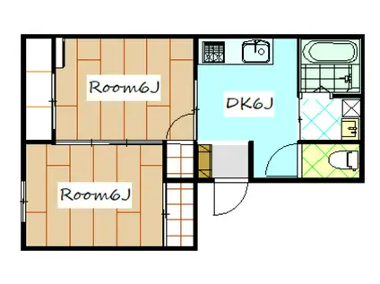 メゾンアムールI(2DK/2階)の間取り写真
