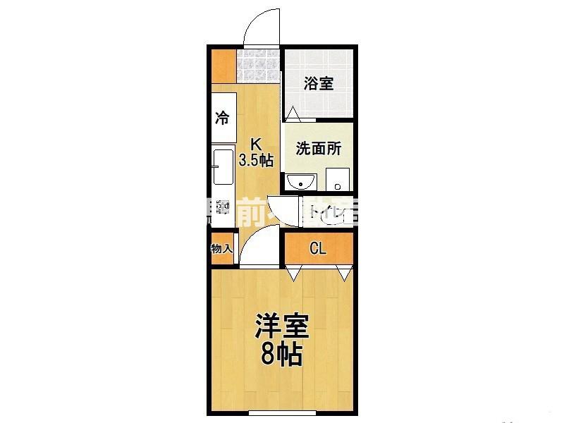 クワコーポ柳川(1K/1階)の間取り写真