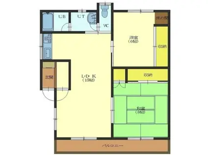 コーポフミB(2LDK/2階)の間取り写真