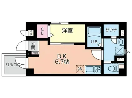 BCASA品川(1DK/3階)の間取り写真