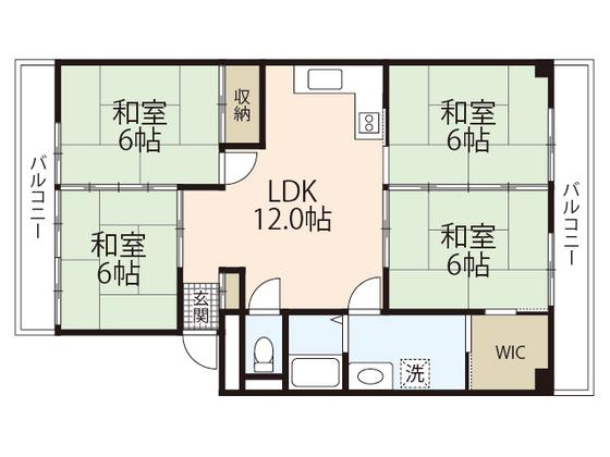 クロスデータビルNO.14(4LDK/3階)の間取り写真