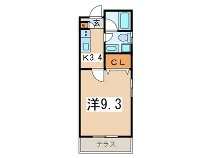 SENCIA YOKOHAMA(1K/1階)の間取り写真