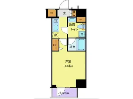 メイクスデザイン池袋(1K/12階)の間取り写真