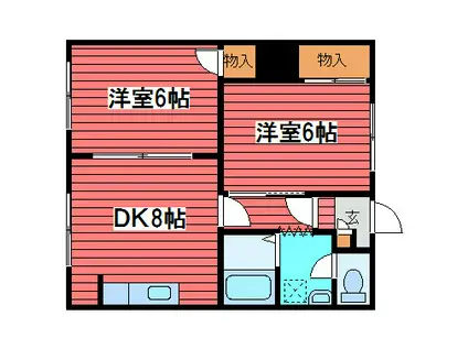 フォーブル西岡(2LDK/2階)の間取り写真