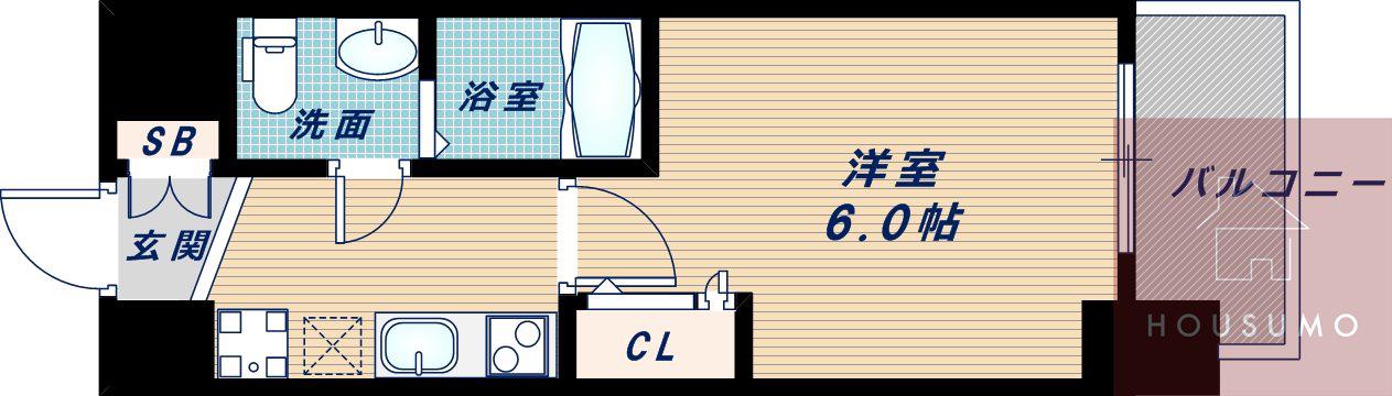 SEST新大阪(1K/6階)の間取り写真