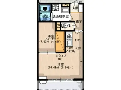 LIVEIYMONE(1LDK/2階)の間取り写真